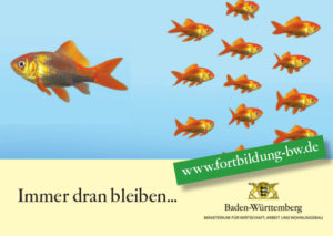 Postkarte Dran bleiben Fische 2016