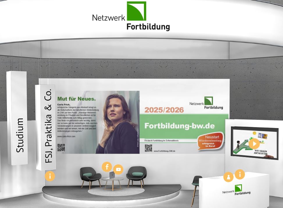 Online Netzwerk Messestand 2025 Symbolbild für Veranstaltung "Bildungsmesse VISIONEN in Balingen"
